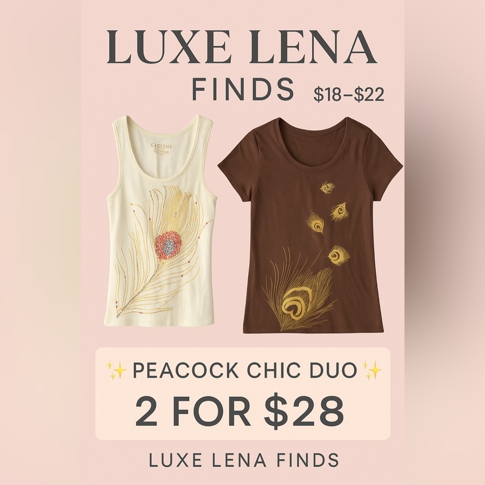 Cacique Rhinestone Peacock Feather Tank Top | Cream Sparkly Summer Layering - Picture 3 of 4